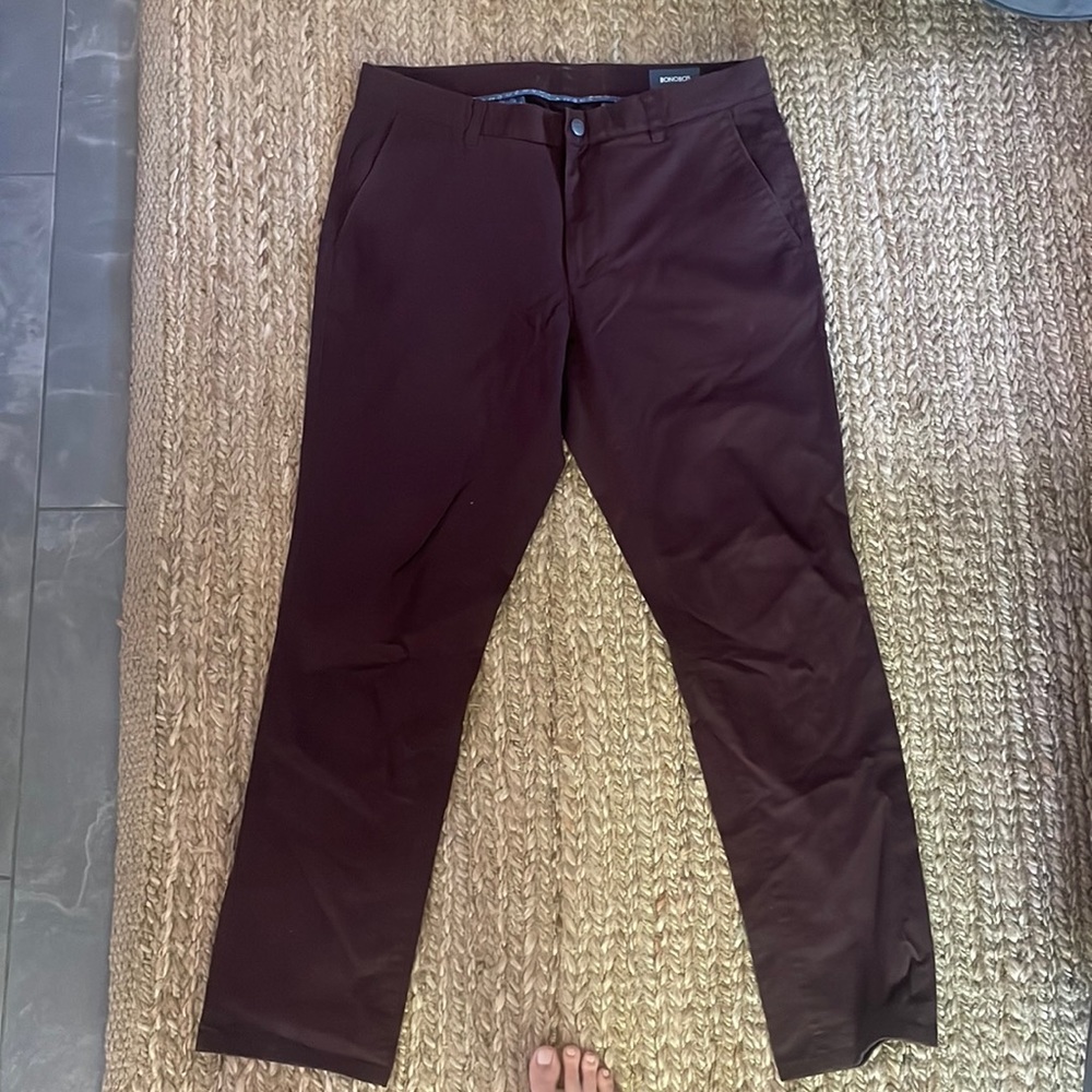 BONOBOS 35/32 TAILORED BURGUNDY CHINO